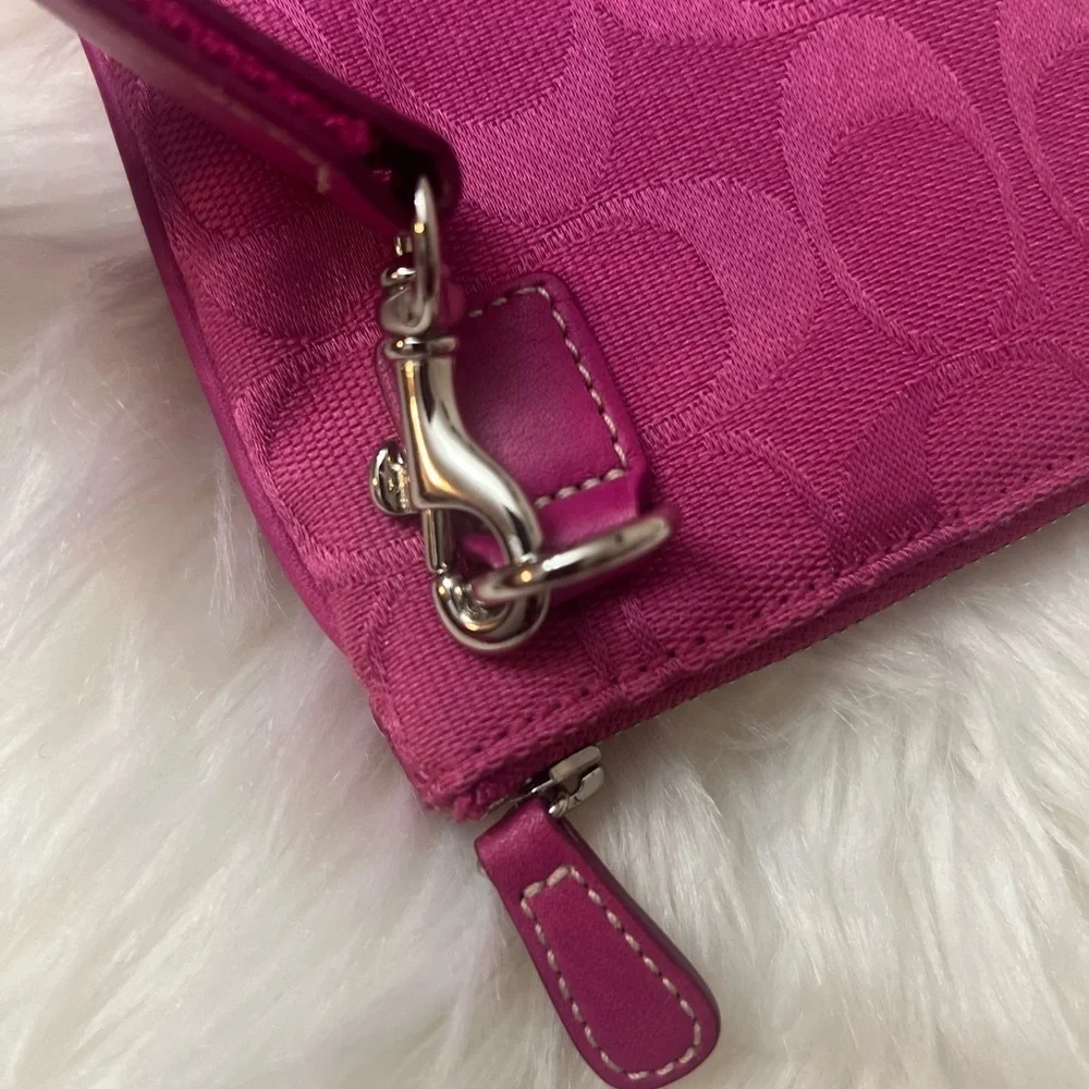 Coach vintage pink Mini Signature c Stripe swingback Crossbody Bag